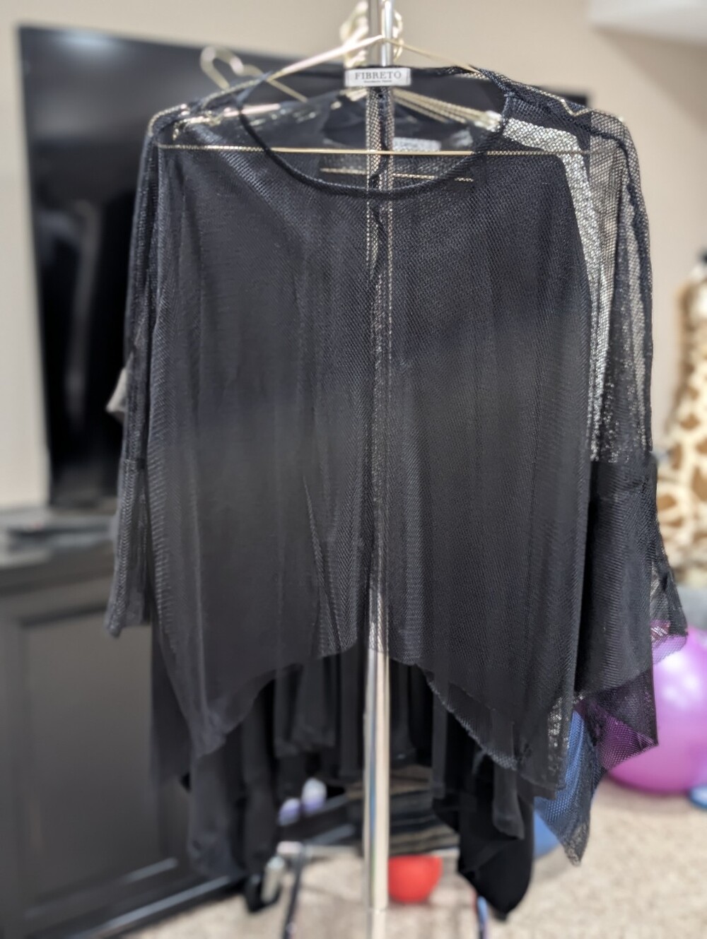 Black Sheer Mesh Open Front Cardigan